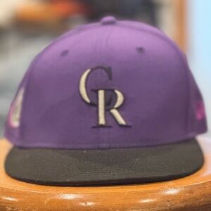 New Era Colorado Rockies Inaugural Year 1993 Fitted Hat Purple Black Gold EUC